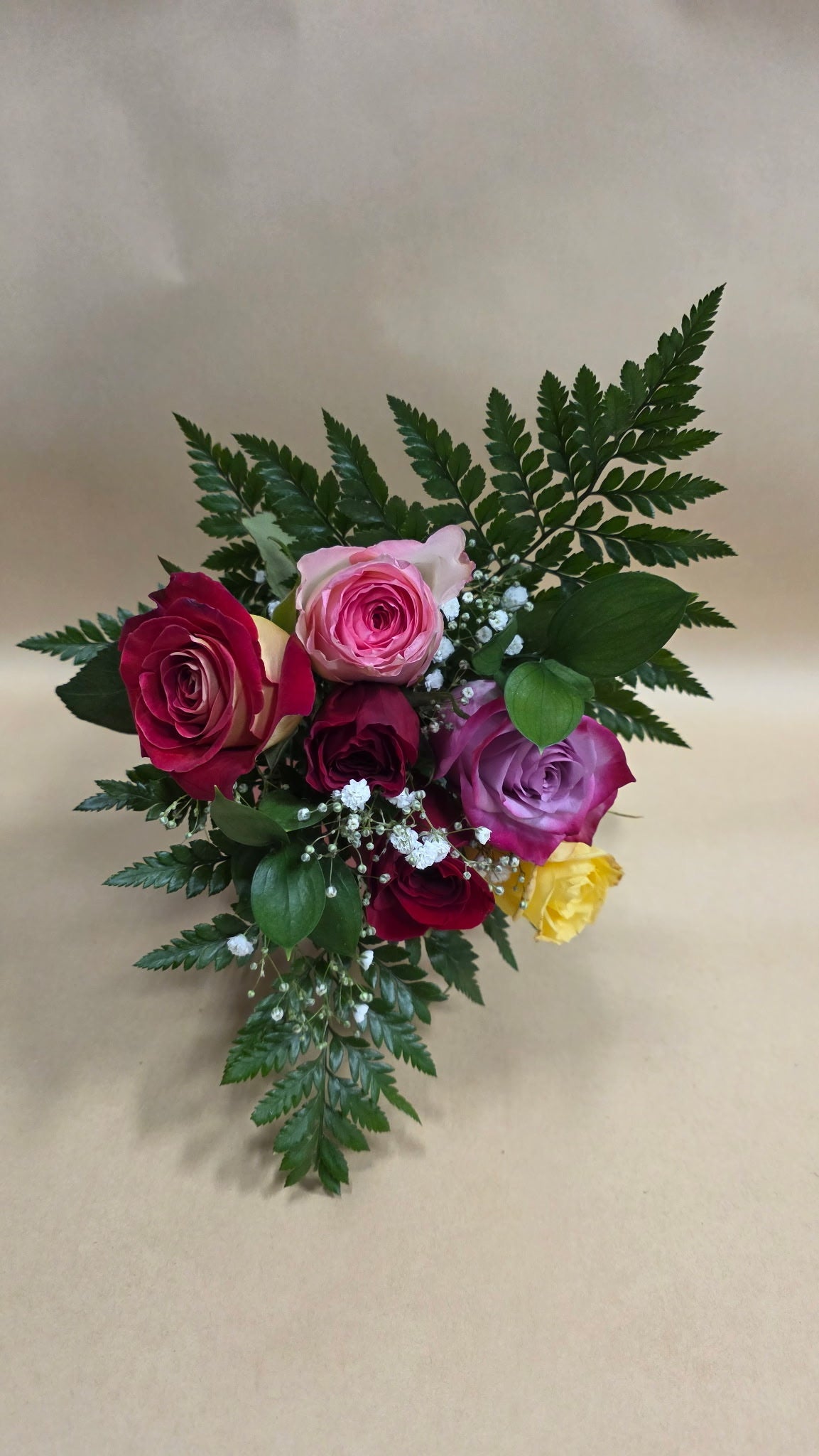 Half Dozen Assorted Roses in Mason Jar Florist.ca