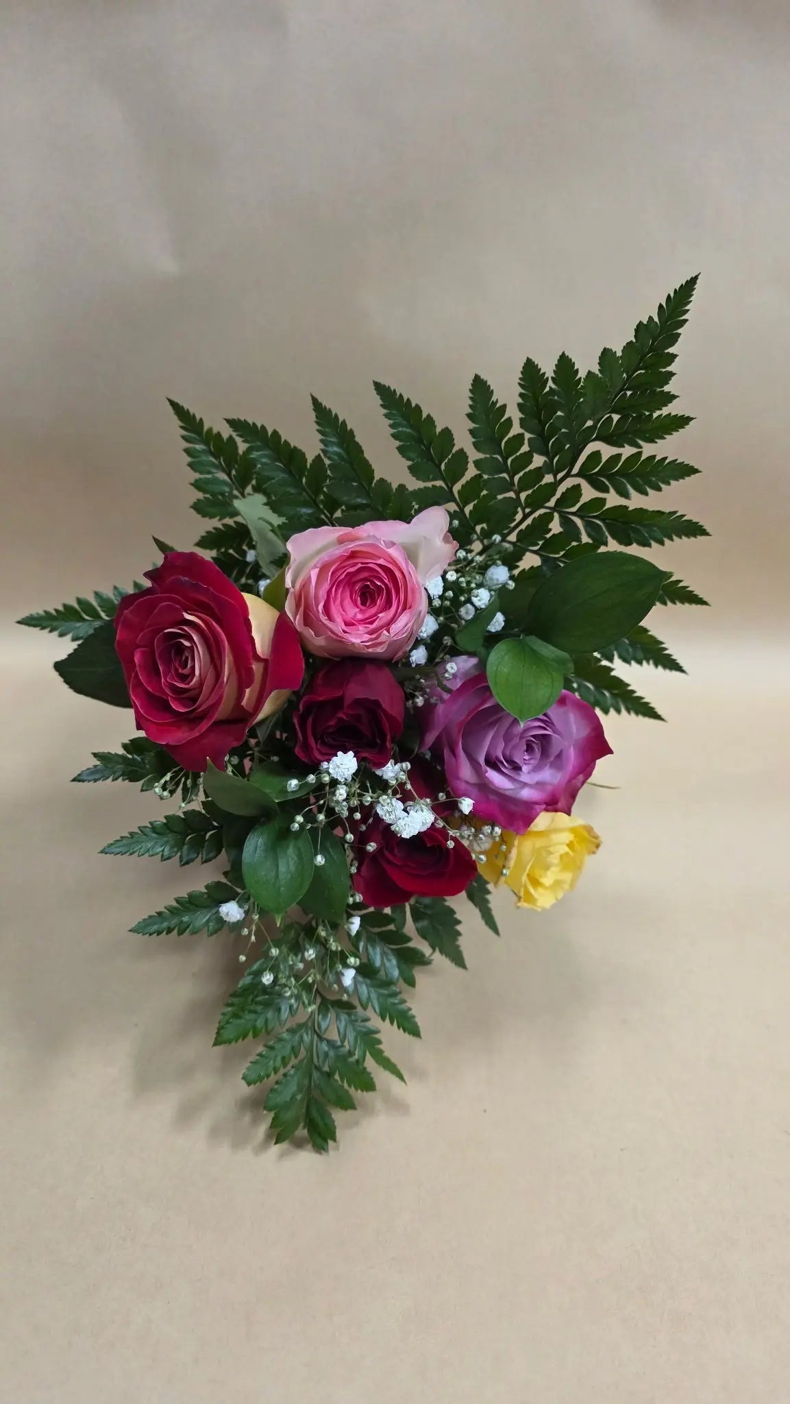 Half Dozen Assorted Roses in Mason Jar Florist.ca