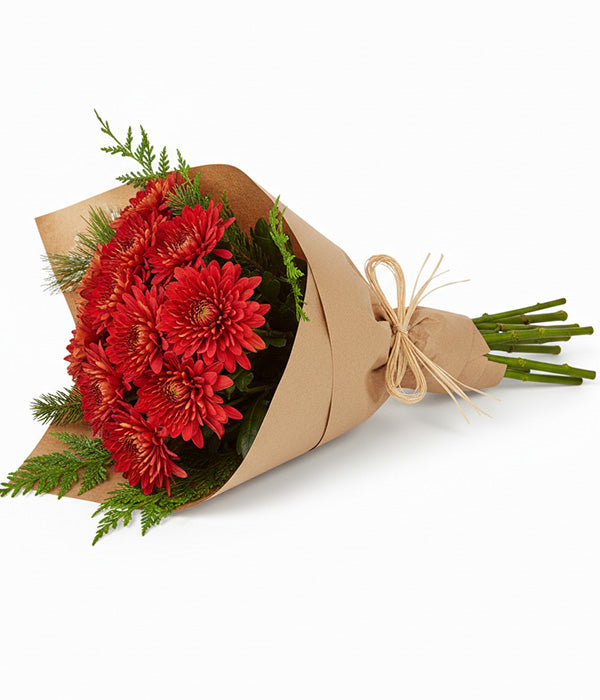 Christmas bouquet of red flowers