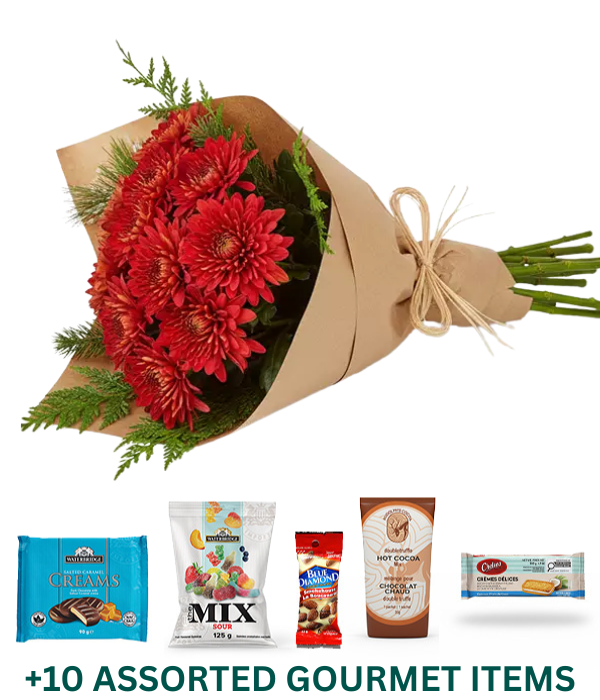 Christmas bouquet with gourmet treats