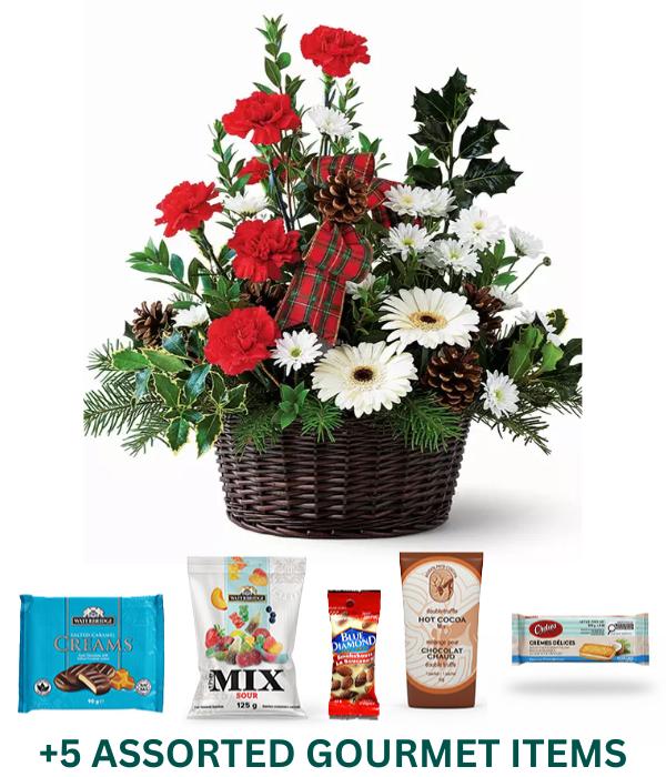 Christmas Joy Basket with Gourmet Treats