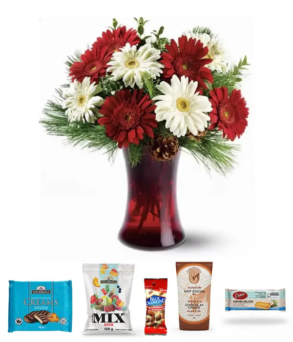Christmas Stars Bouquet & Gourmet Gift