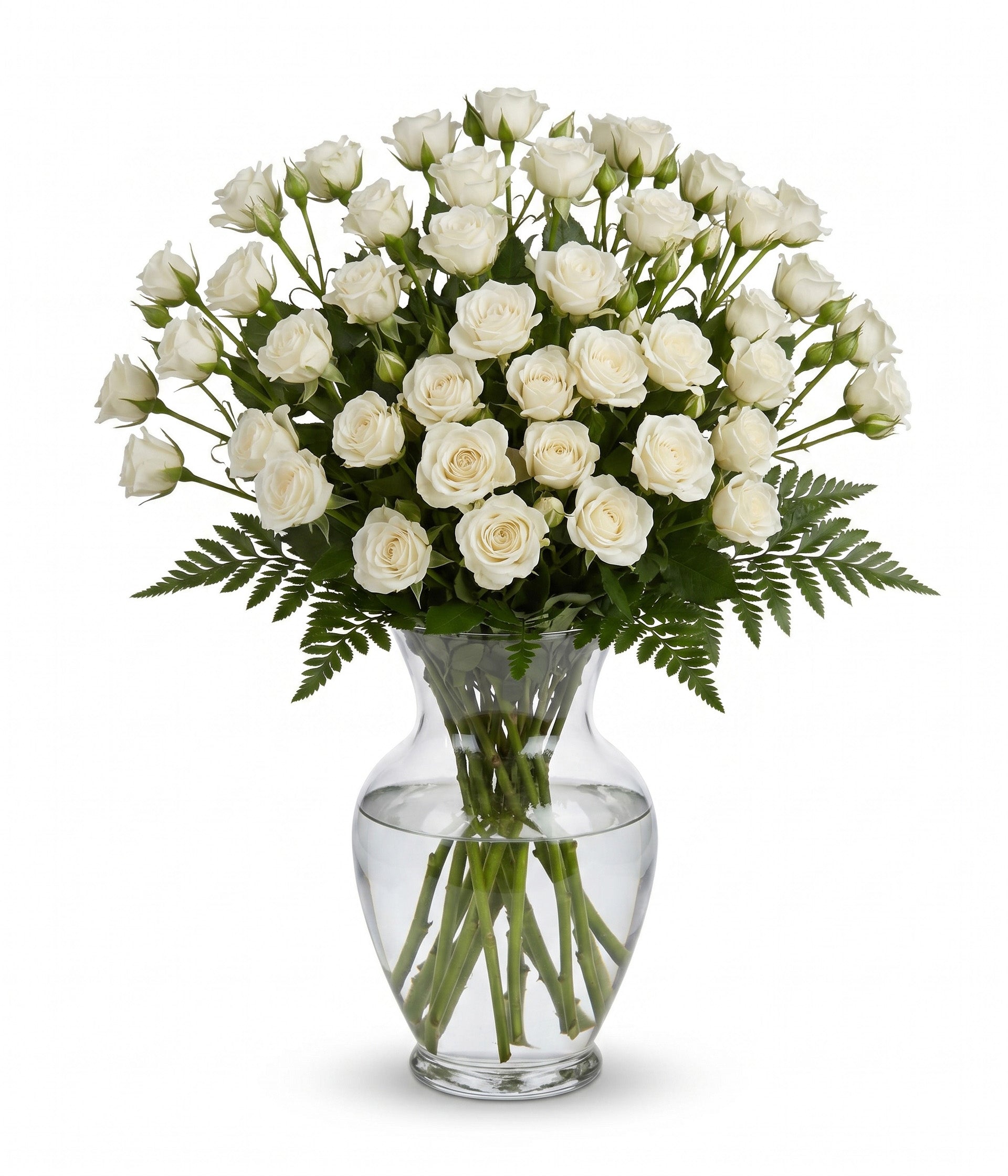 100 Blooms of White Spray Roses Florist