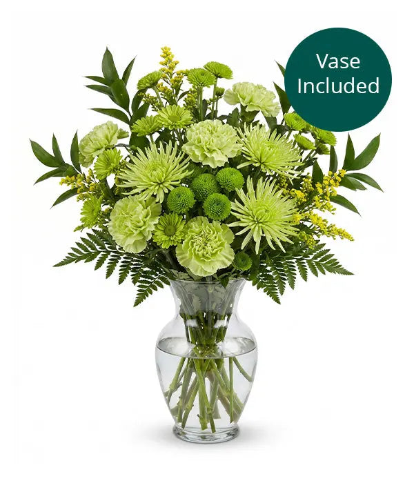 Green with Envy Bouquet in Vase Florist
