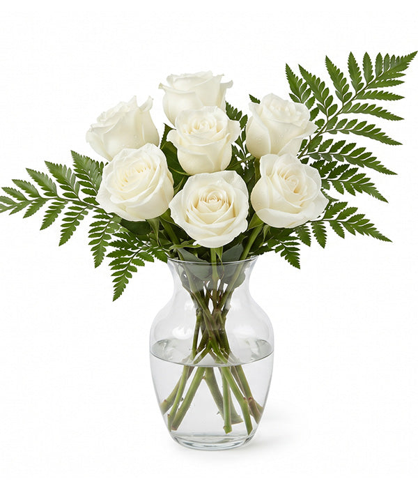 Half Dozen White Roses Florist