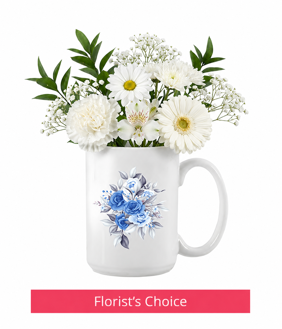 White Designer Floral Mug Collection