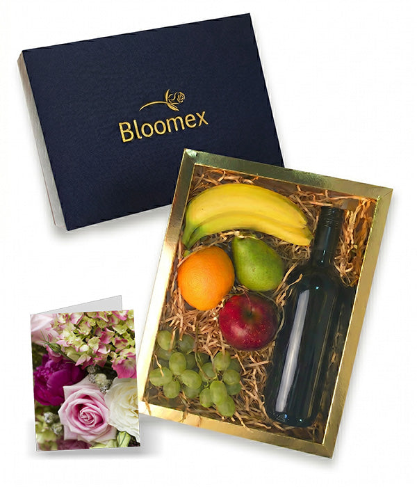Fruit & Red Wine Gift Box Florist.ca