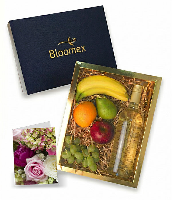 Fruit & White Wine Gift Box Florist.ca