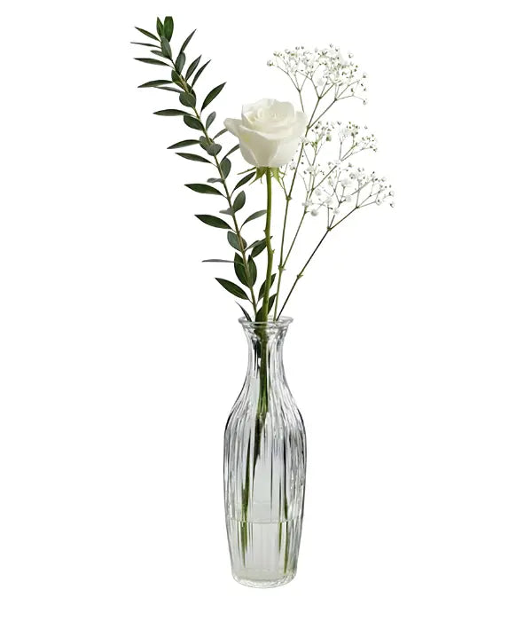 White Rose in Bud Vase Florist.ca