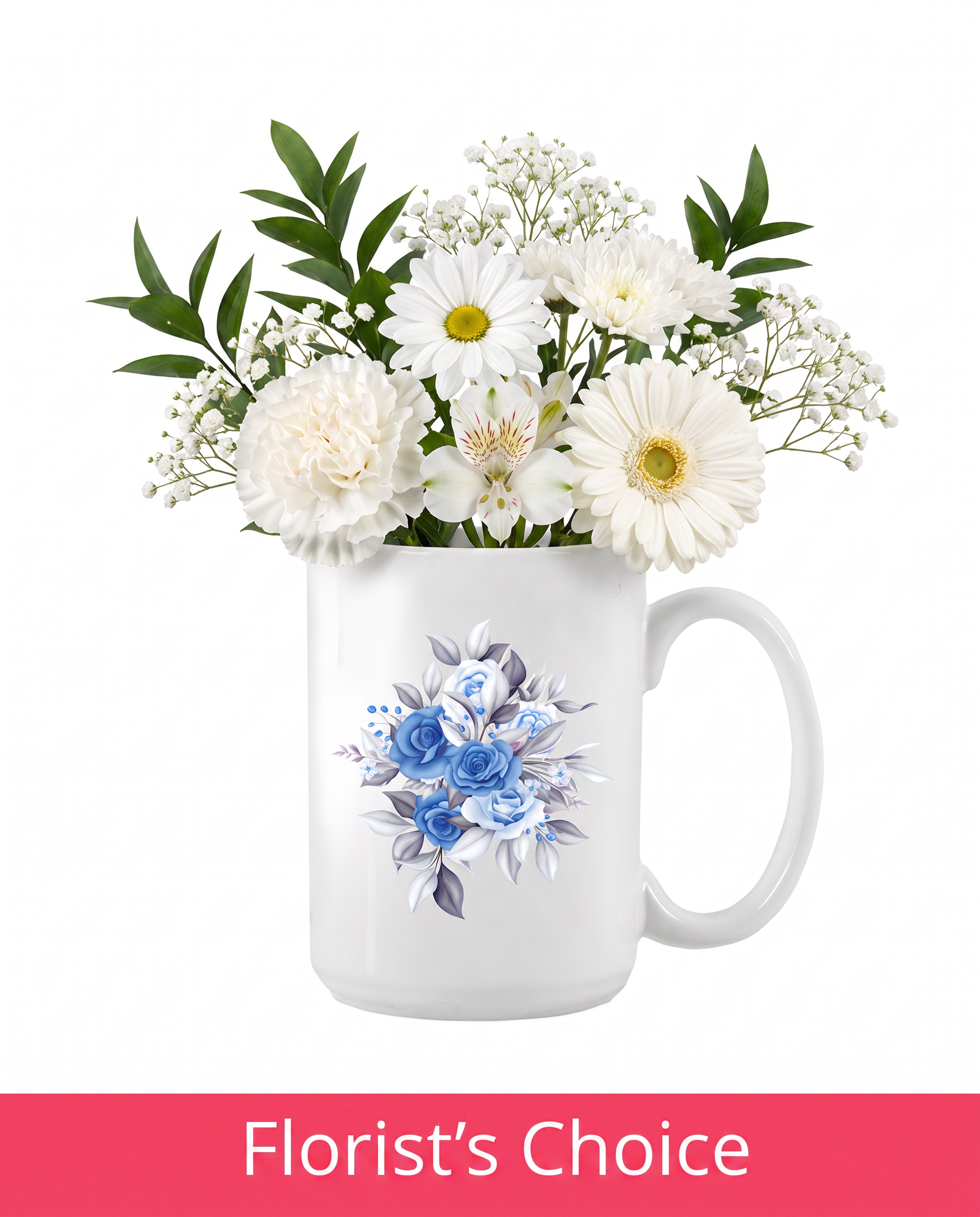 White Designer Floral Mug Collection