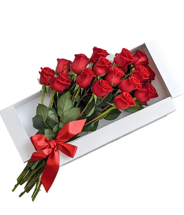 One Dozen Gift Boxed Red Roses Florist.ca