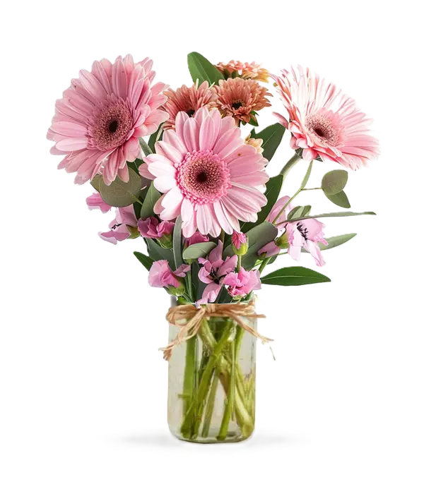 Shades of Pink in Mason Jar Florist.ca