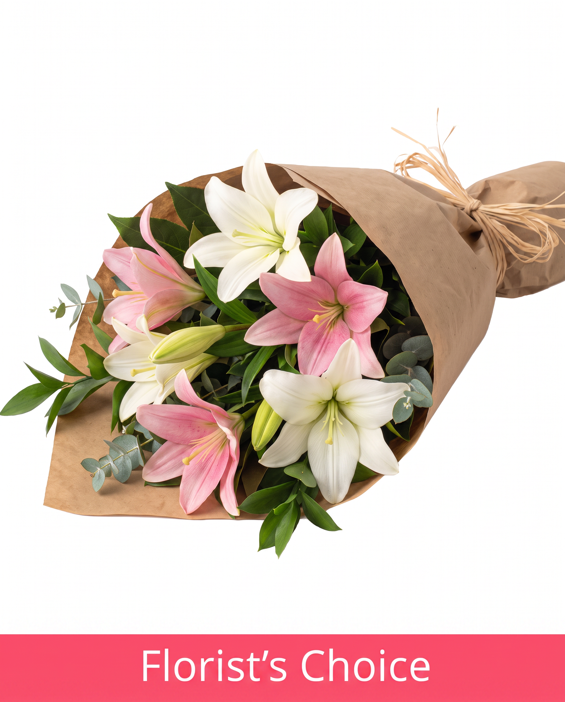 Bunch of Pink & White Lilies