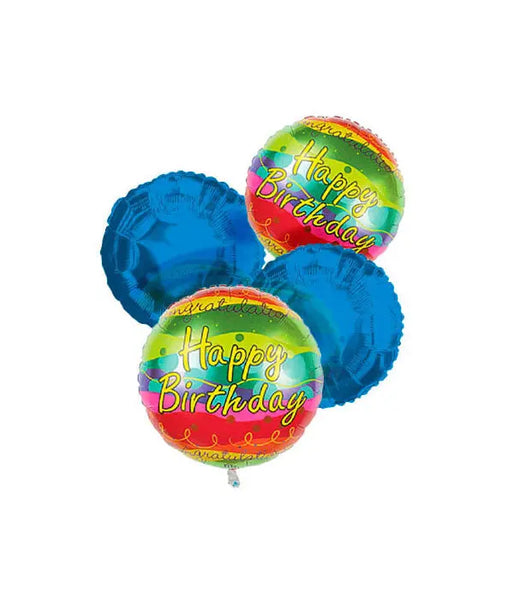 Bouquet de 4 ballons Joyeux anniversaire