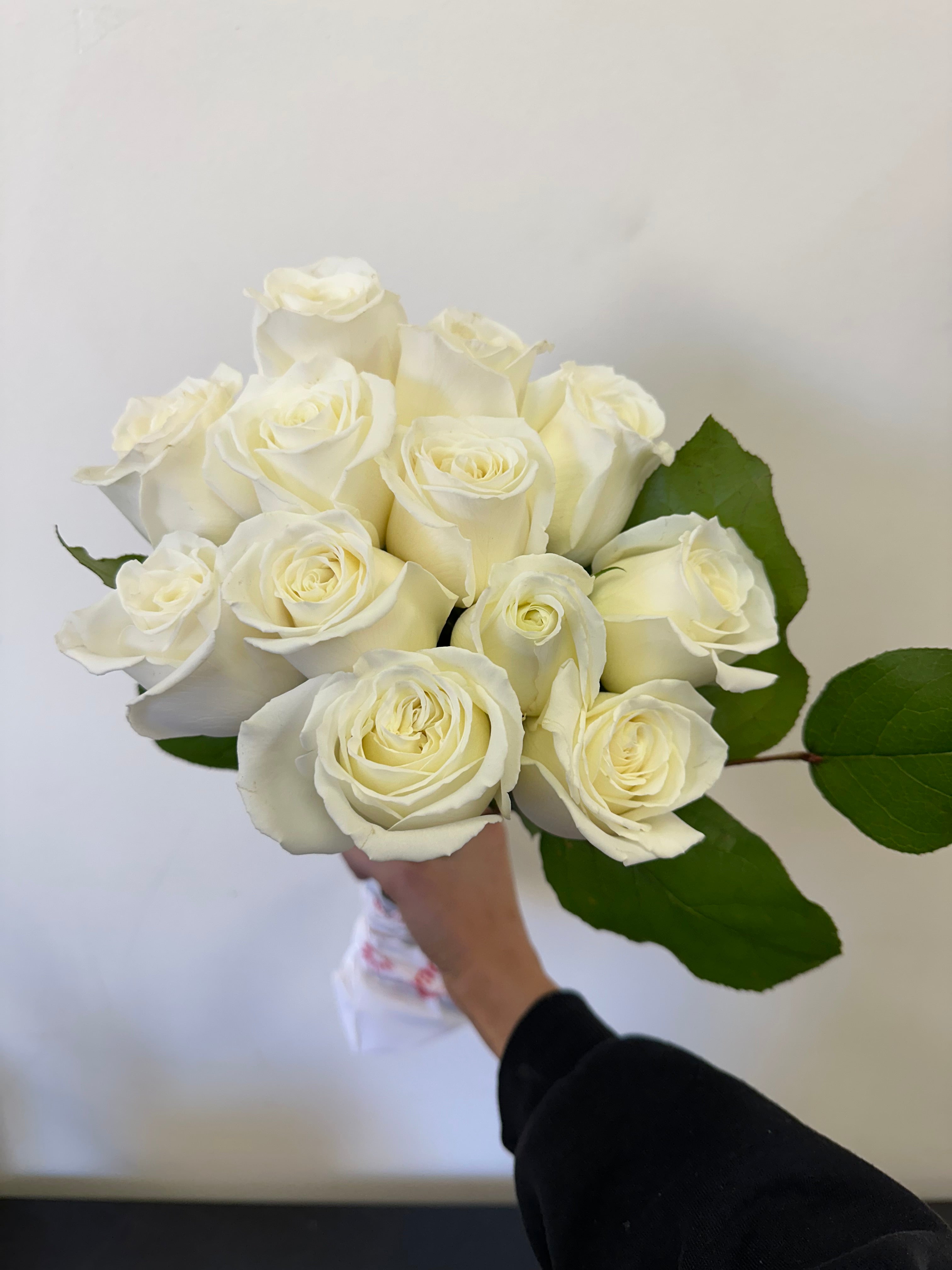 One Dozen Long Stemmed White Roses