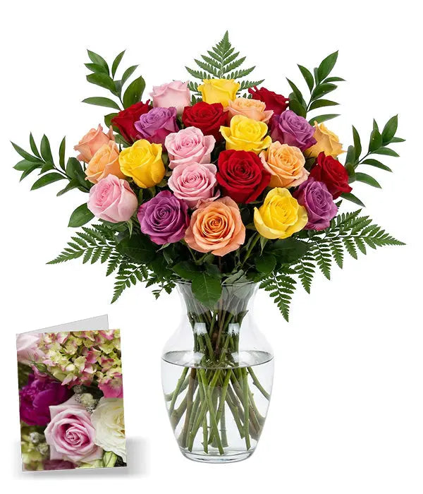 Two Dozen Assorted Roses - Beautiful Floral Gift