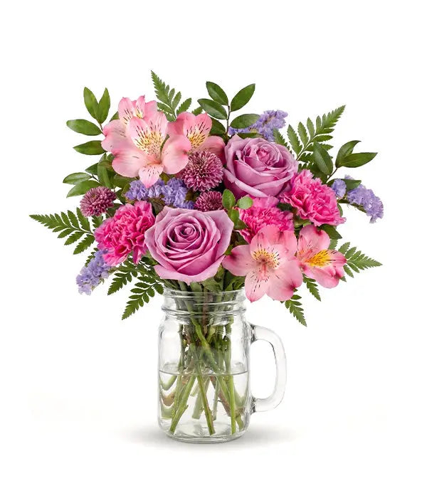 Plum Pretty in a Mason Jar Florist