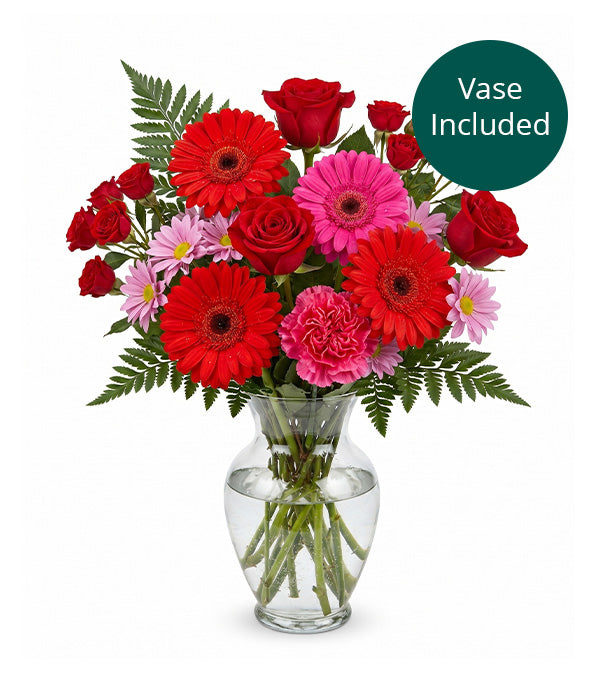Cherry Bomb Bouquet in Vase Florist