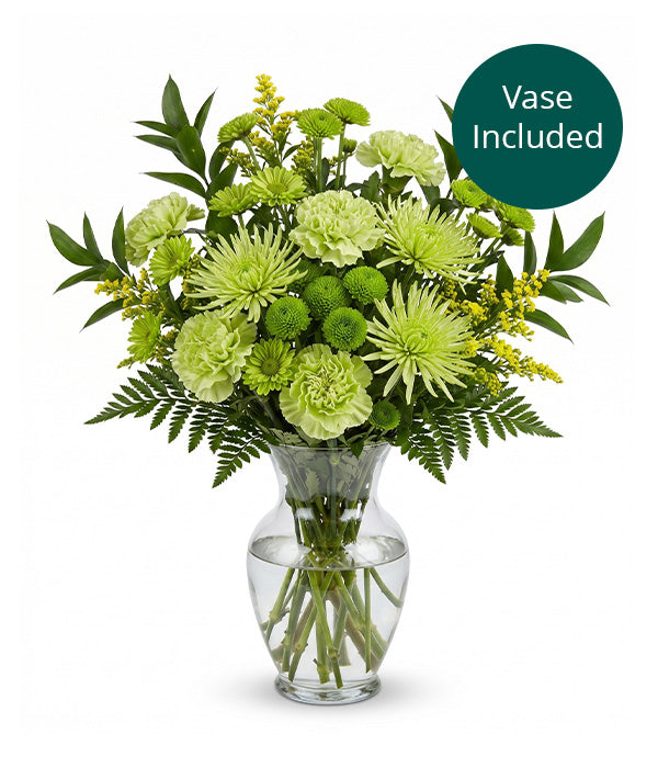 Green with Envy Bouquet in Vase Florist
