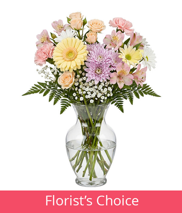Pastel Colours Designer’s Choice with Vase Florist