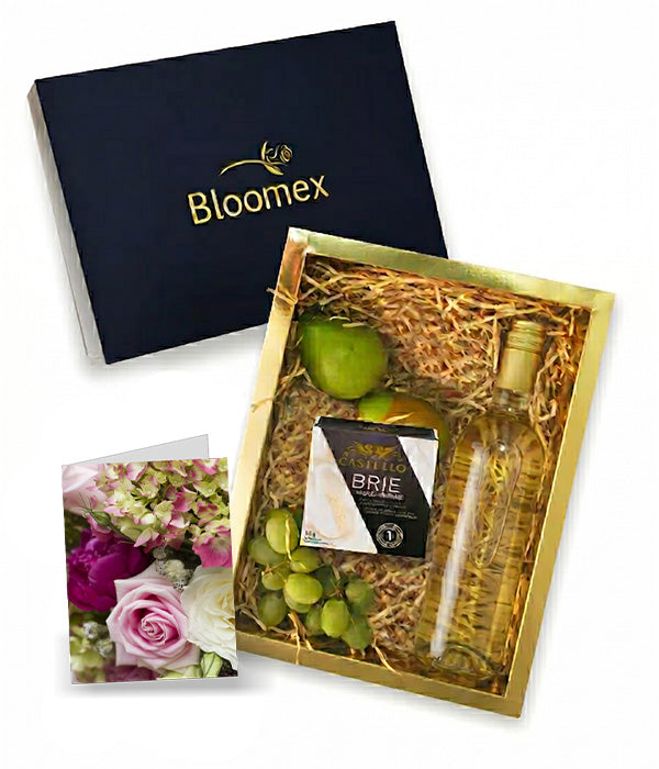 Fruit, Cheese & White Wine Gift Box Florist.ca