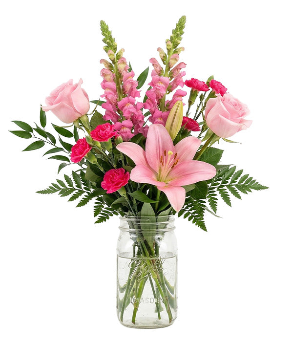 Pink Wink in Mason Jar