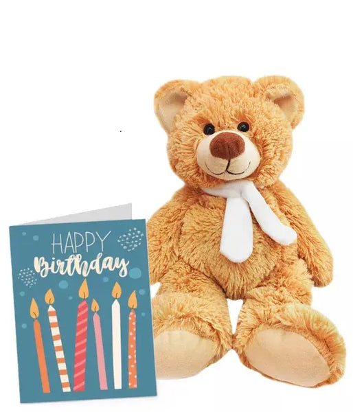 Carte d'anniversaire et ours en peluche
