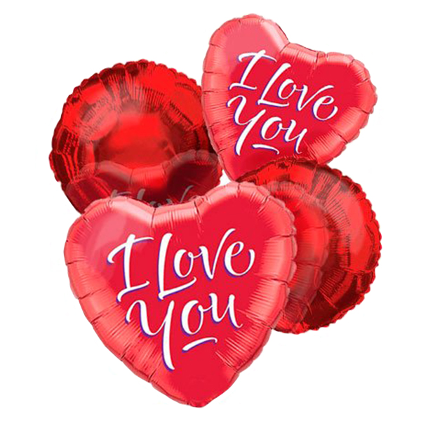 "I Love You" Balloon Bouquet (4) 