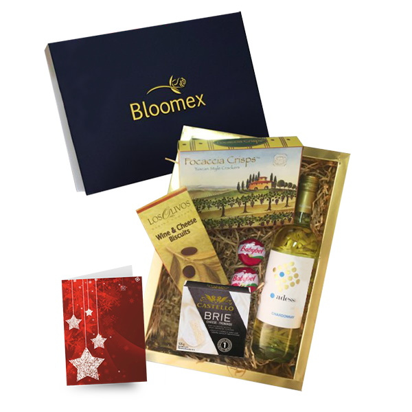 White Wine Cheese & Crackers Gift Box 